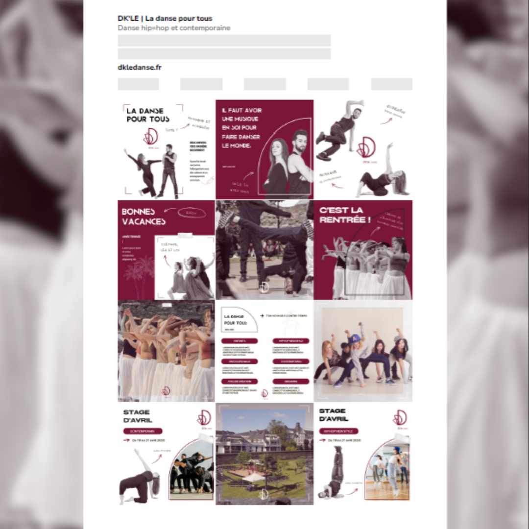 Stratégie réseaux sociaux - social media - école de danse - Marine Delanneau Communication